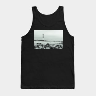 Barnegat Lighthouse in black and white Tank Top